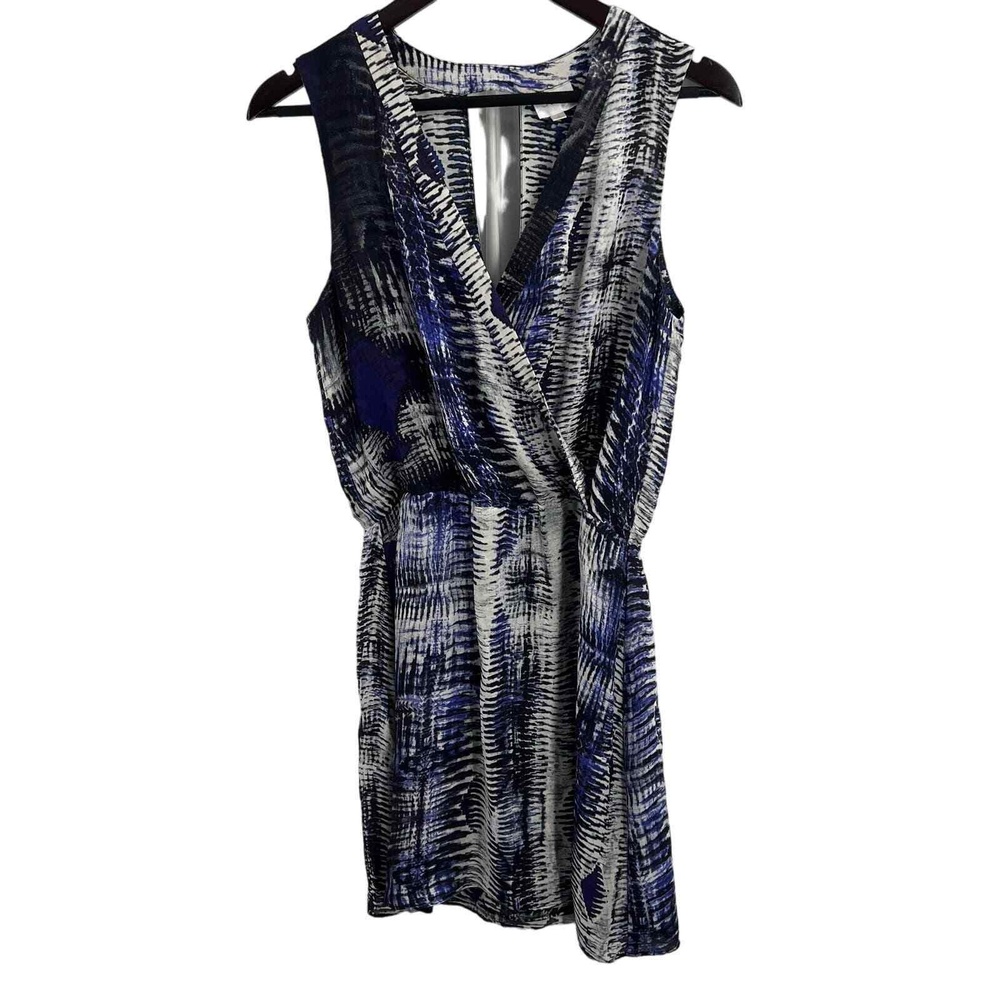 Parker Dress Printed Silk Sleeveless Vneck Peekaboo Back Small